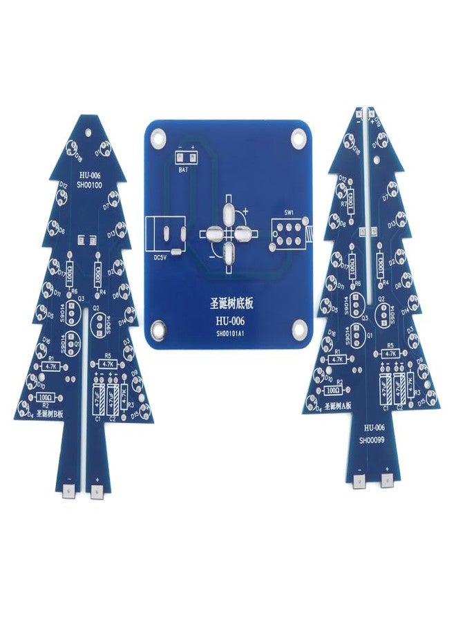 EC Buying HU-006 Colorful Christmas Tree DIY Kit 3D Christmas Tree Electronic Kit DIY LED RGB LED Flashing Christmas Tree DIY Kits Electronic Module for Adults Solder Practice Kit With Shell - Image 3
